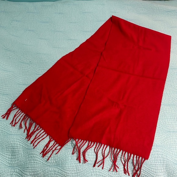 cashmere / wool red scarf - Picture 1 of 8